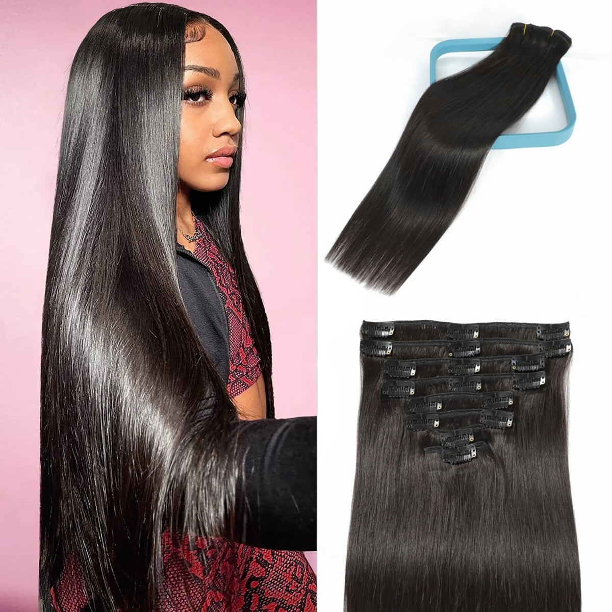 Lorien clip-in extensions in 22-inch length for natural volume