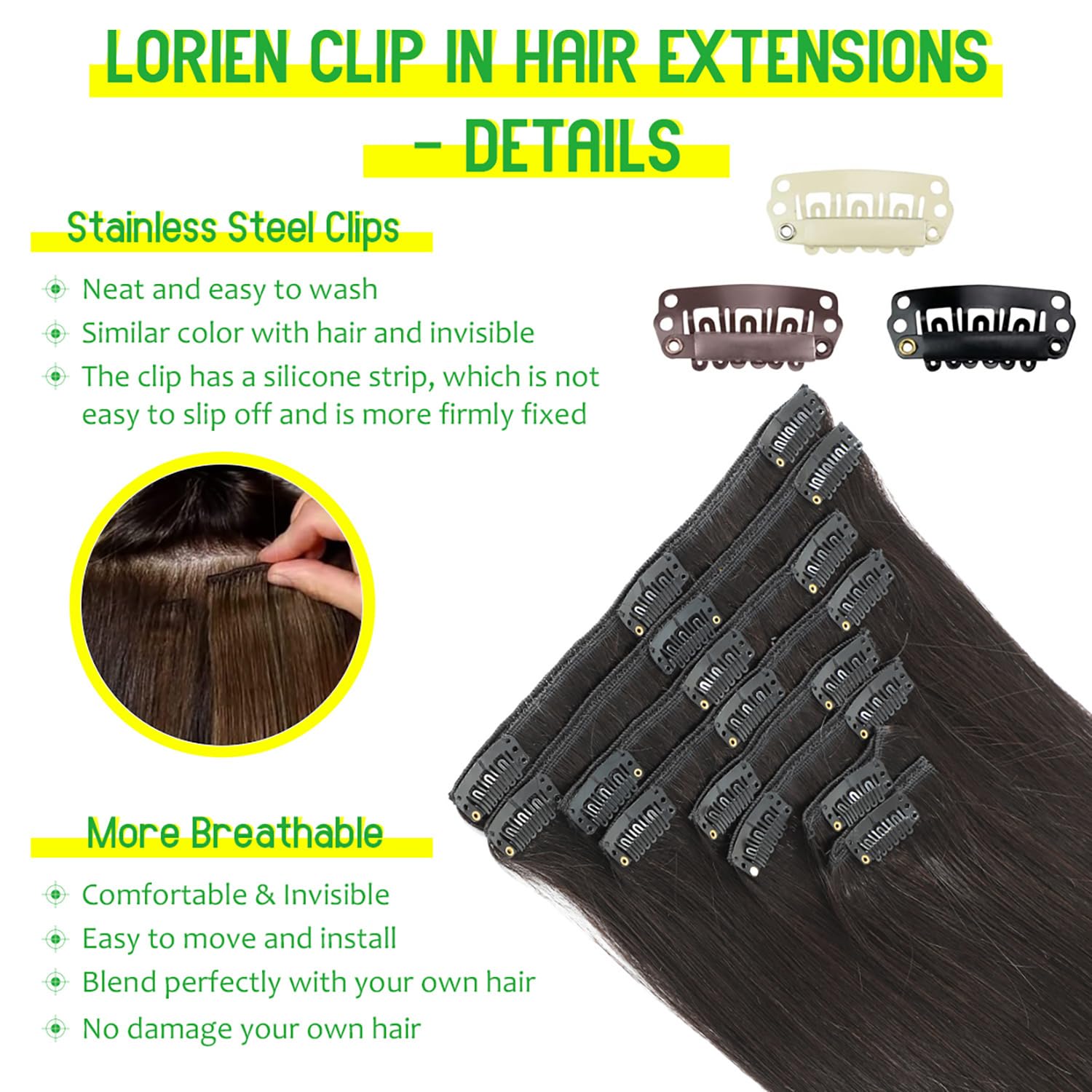 Lorien 1B natural black shade on real human hair