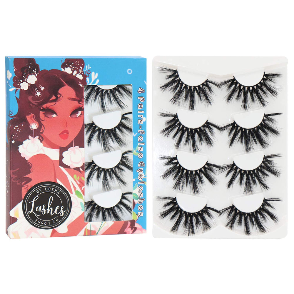 Losha 25mm lashes 3D fluffy volume for bold dramatic eyes