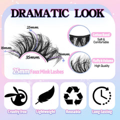 Losha 25mm soft fluffy lashes provide comfortable wear and natural flutter.