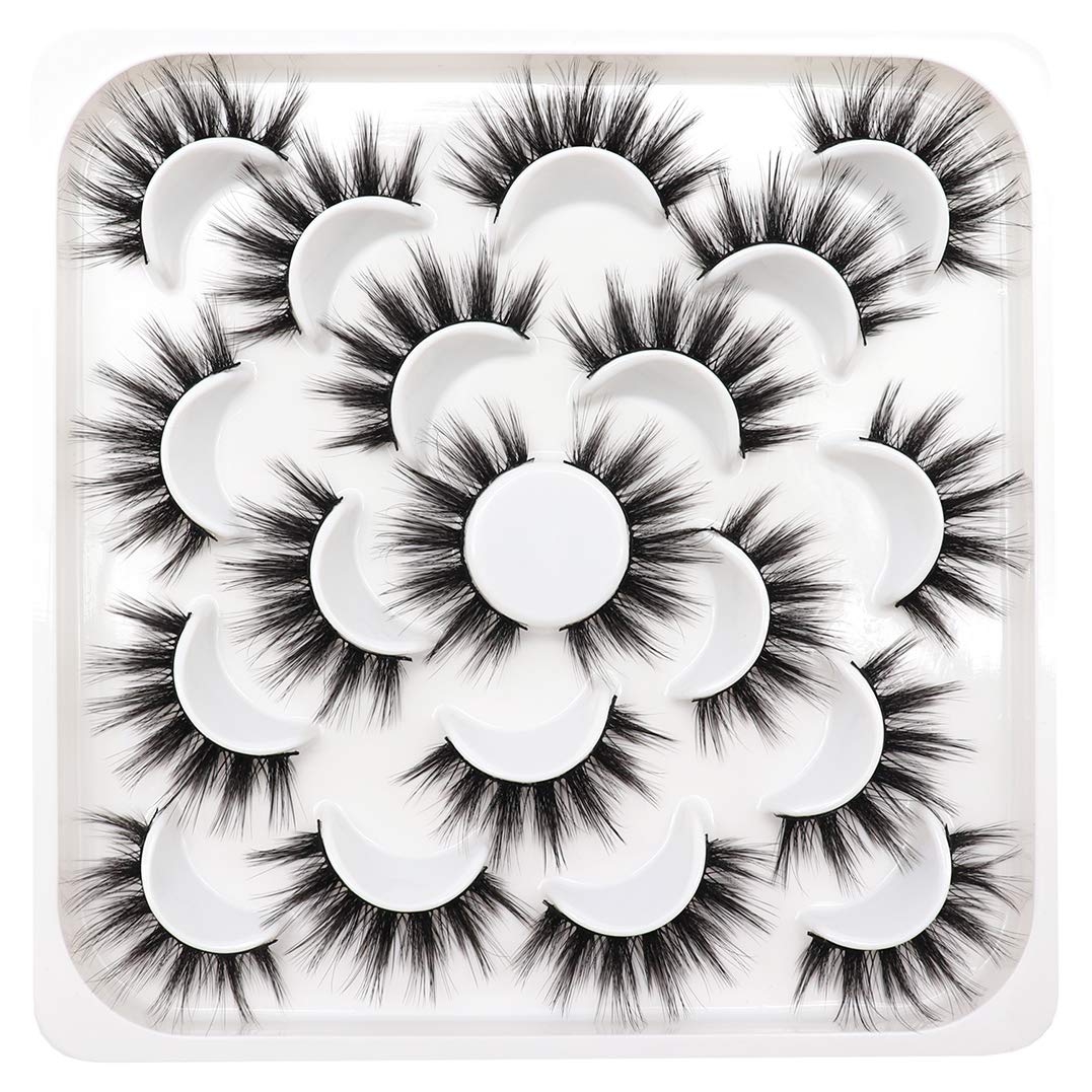 Losha false eyelashes 10-pair wispy 3D set for natural to dramatic daytime looks.
