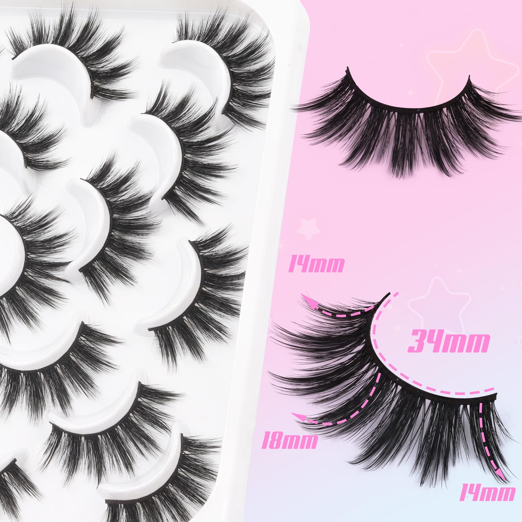 Losha faux mink look lashes offer soft texture for comfortable all-day wear.