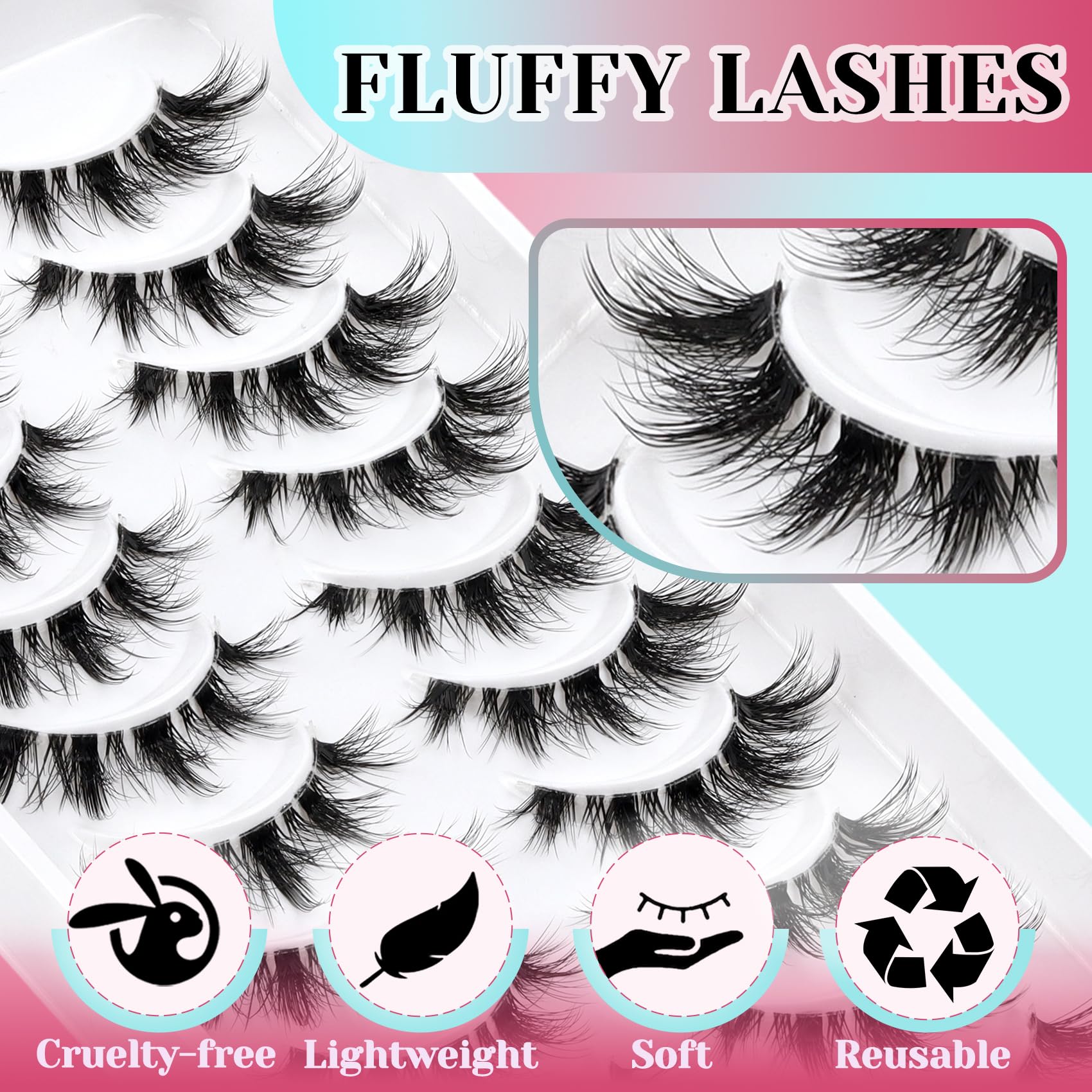 Losha Lashes multi-layered design adds texture and fullness