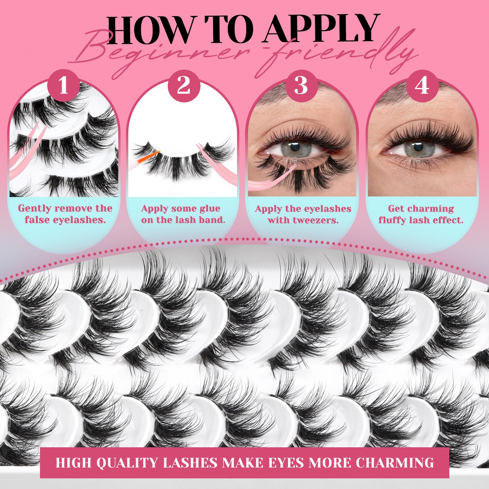 Losha Lashes packaging display for easy storage