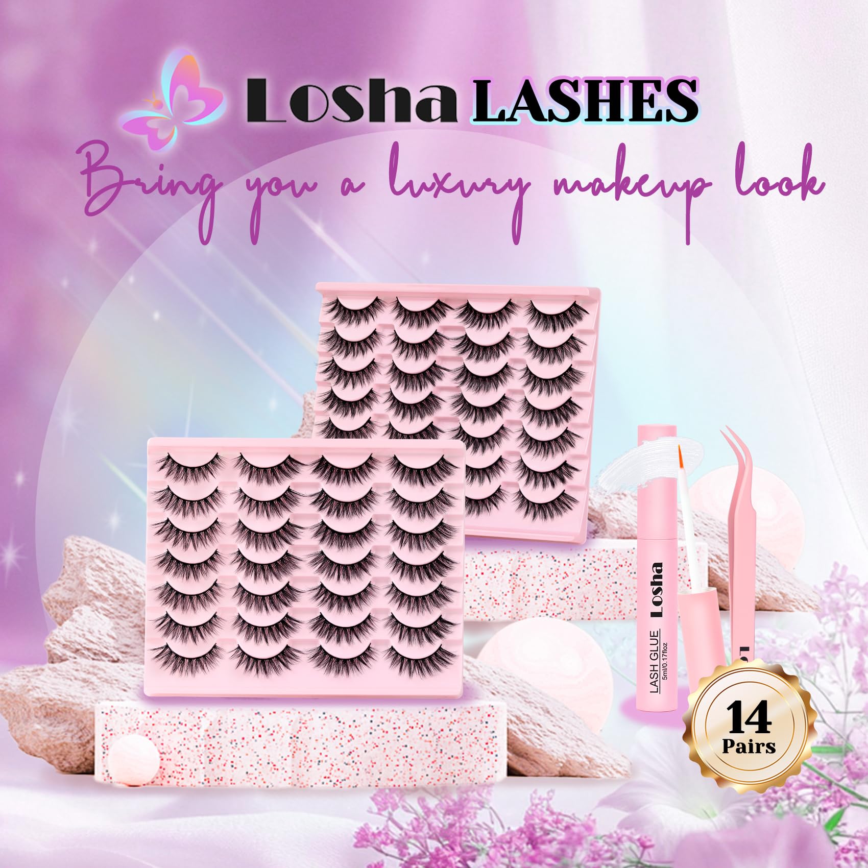 Losha Lash kit packaging keeps lashes clean and organized
