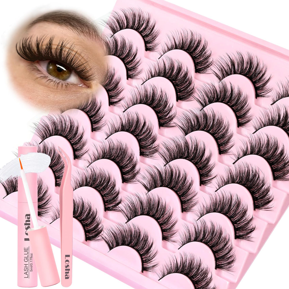 Losha Lashes Wispy Cat Eye 14 pairs for natural daily definition