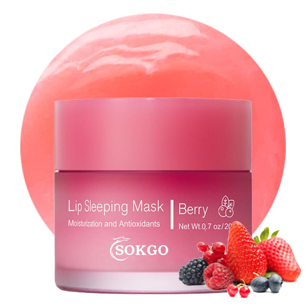 Loske Sleeping Lip Mask bottle closeup showing rich hydration for overnight lips.