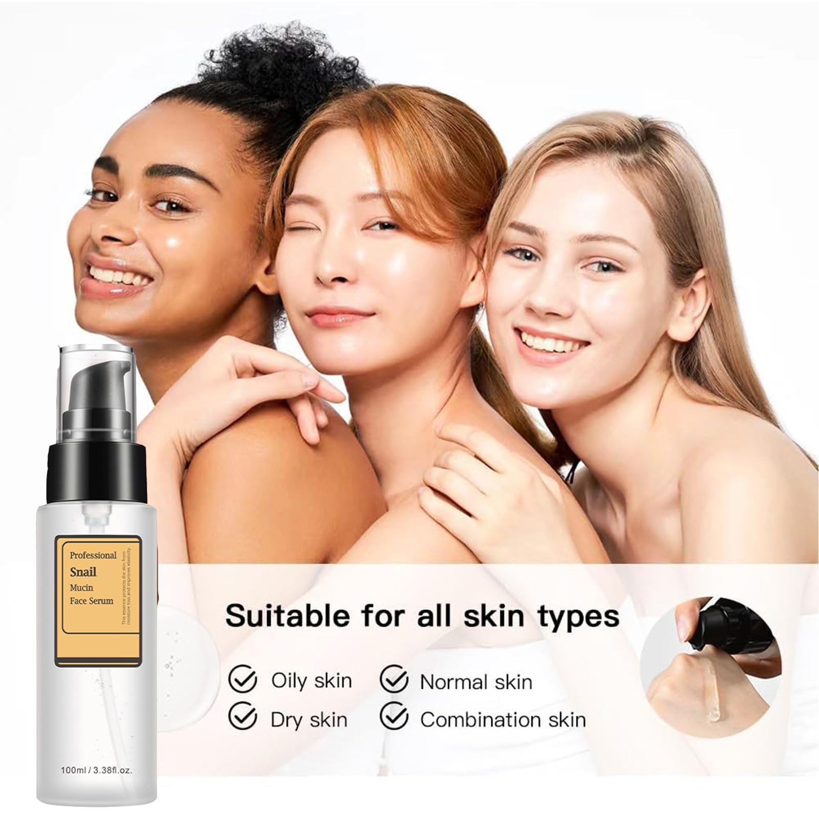 Loske Snail Mucin Serum packaging box highlighting affordability and versatility