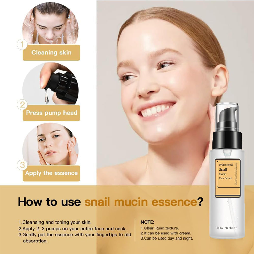 Loske Snail Mucin Serum pump dispensing for easy daily use