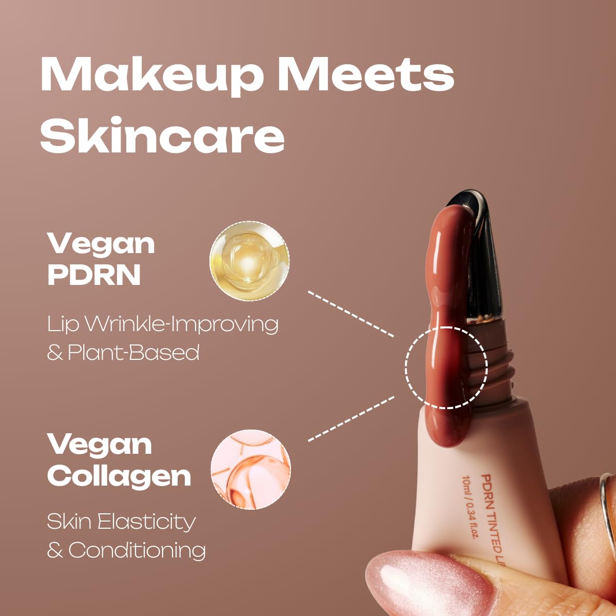 Losy Kim PDRN Tinted Lip Serum glass-like finish enhances natural lip tone