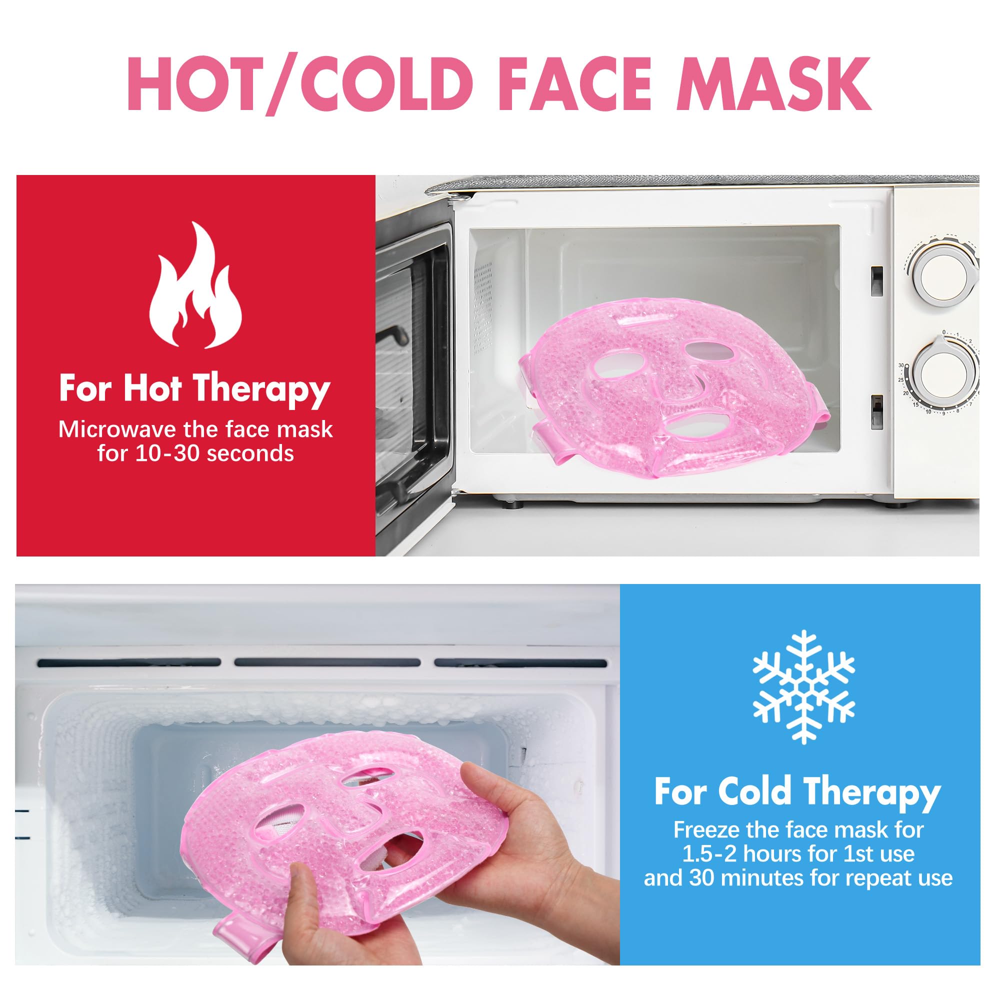 LotFancy Face Ice Pack adjustable-strap view for secure fit