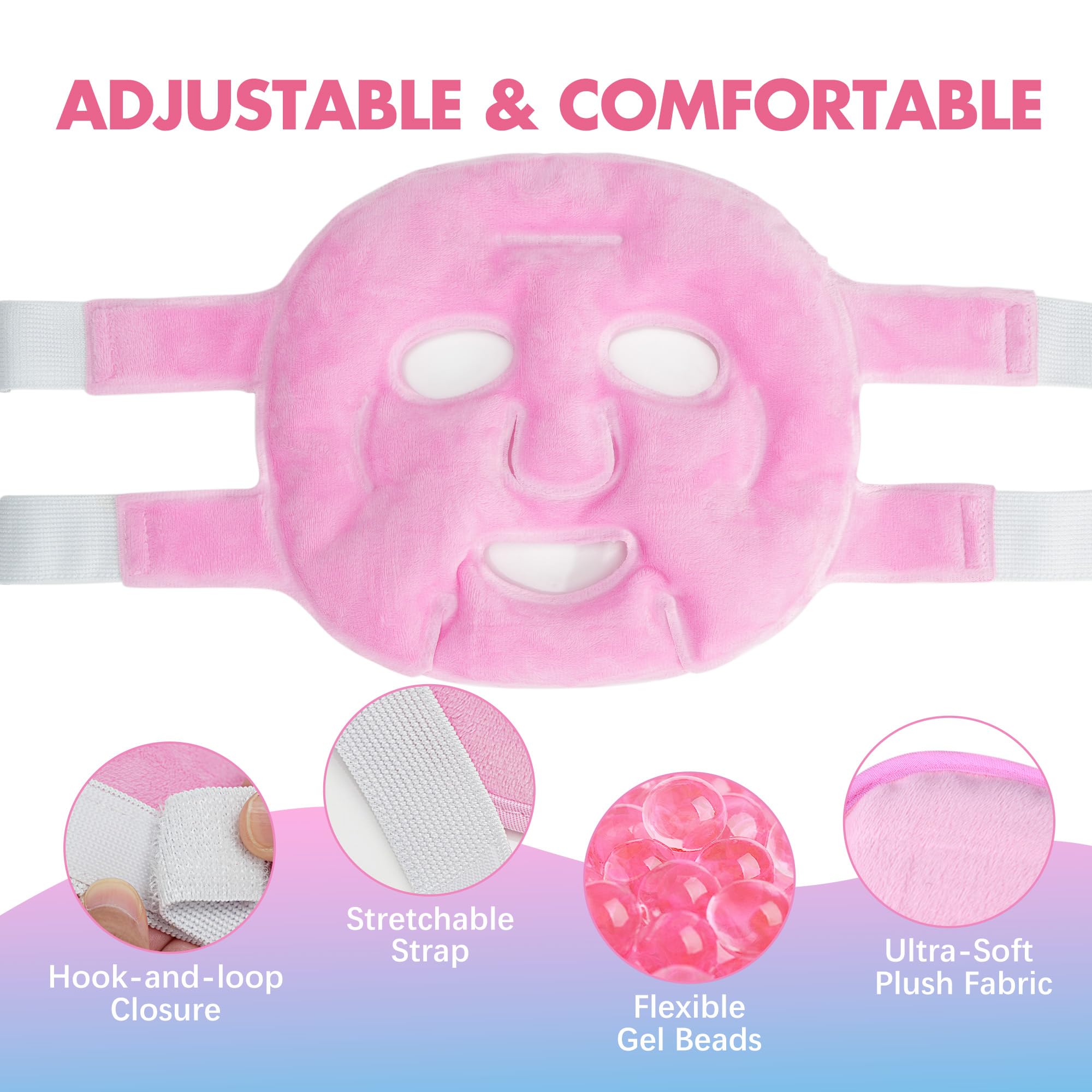 LotFancy Face Ice Pack gel beads close-up showing flexible cooling
