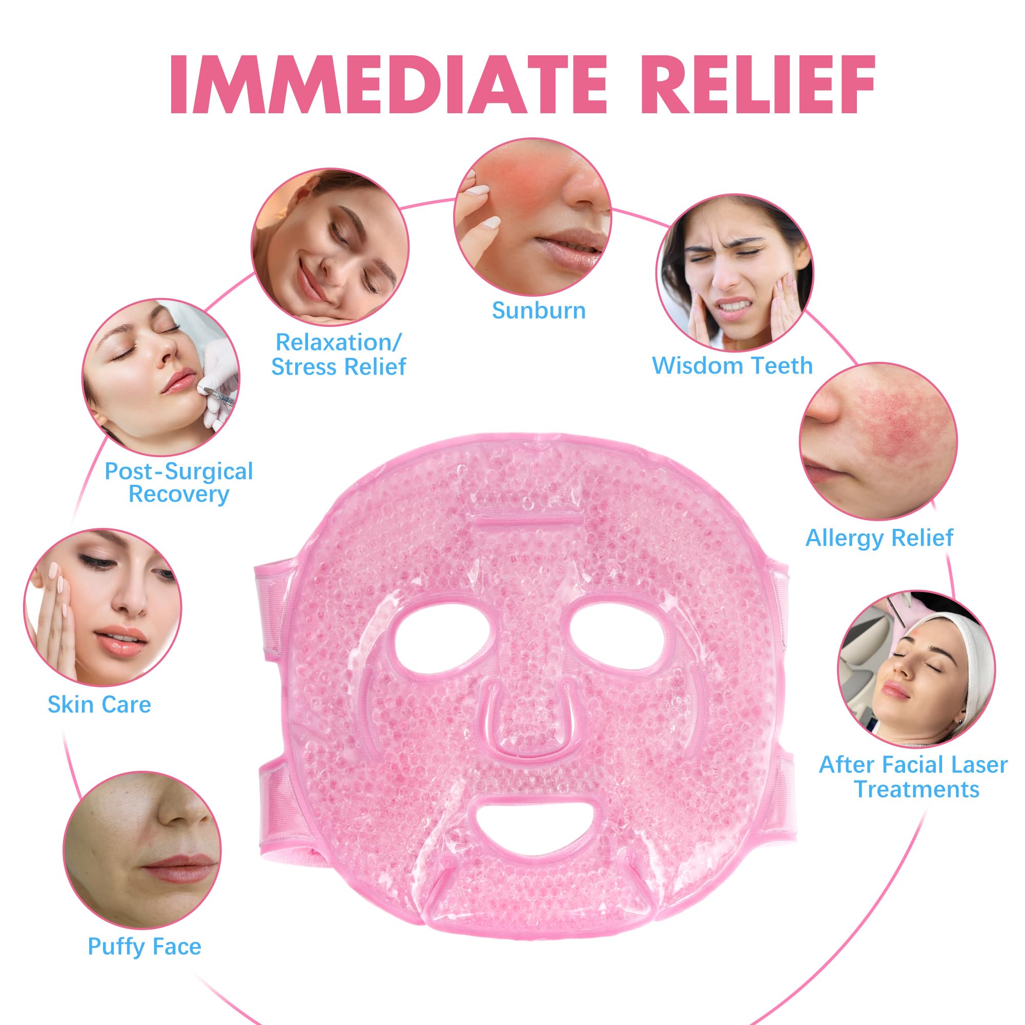 LotFancy Face Ice Pack plush-side close-up for gentle temperature therapy