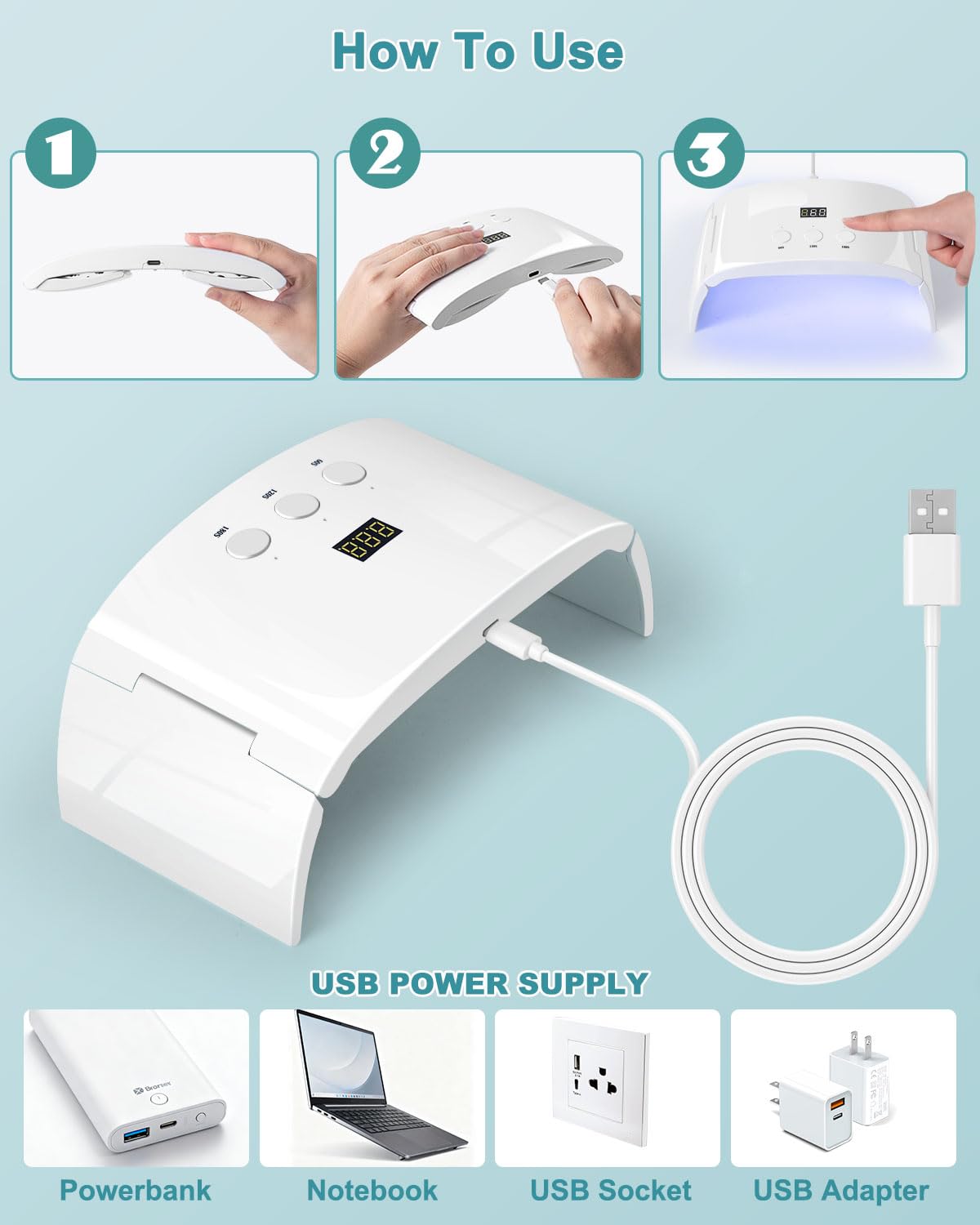 Lotifie white nail lamp ideal for beginners and nail art enthusiasts.
