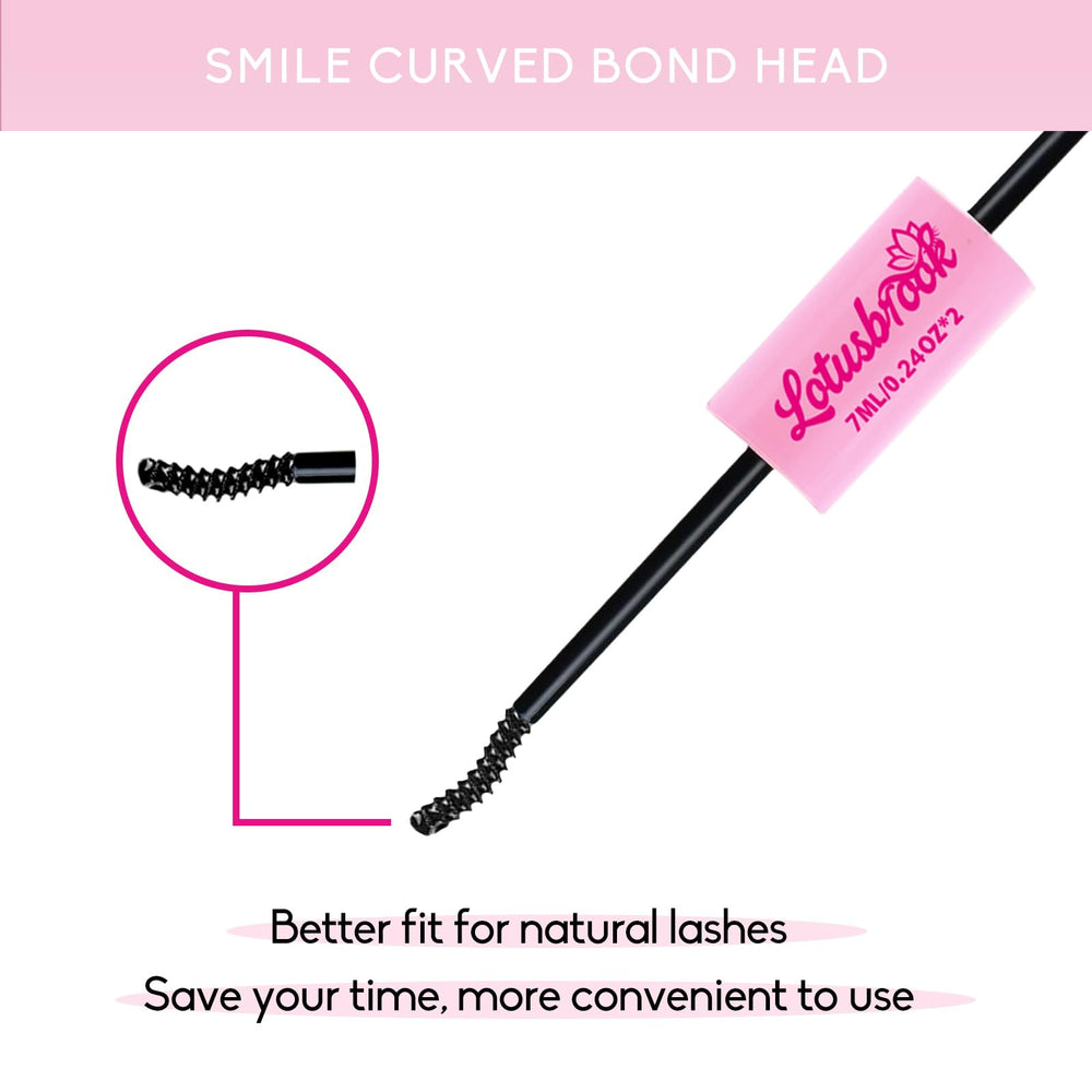 Smart curved brush design from Lotusbrook for precise lash base reinforcement.
