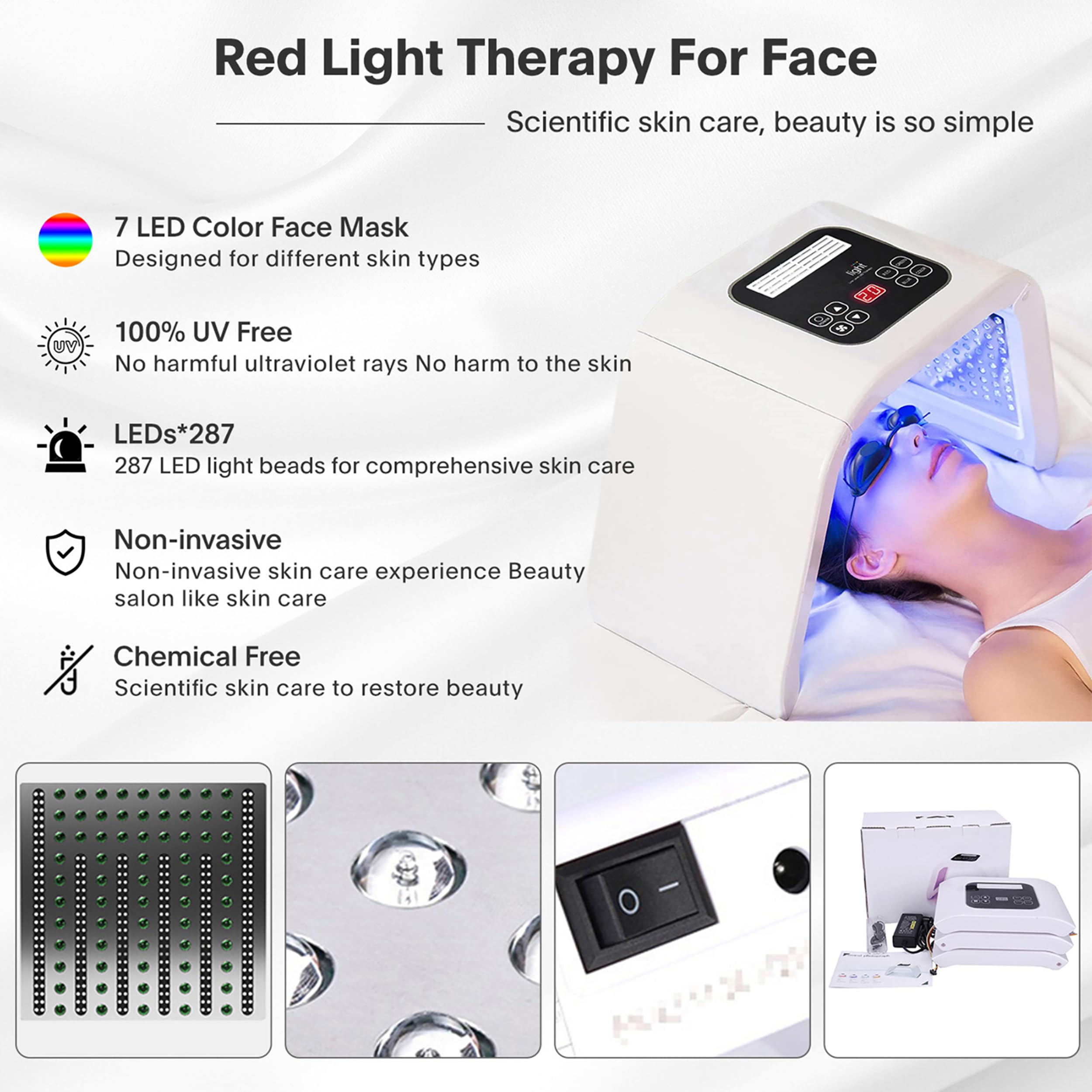 LOUDYKACA durable, reusable LED mask designed for long-term use.