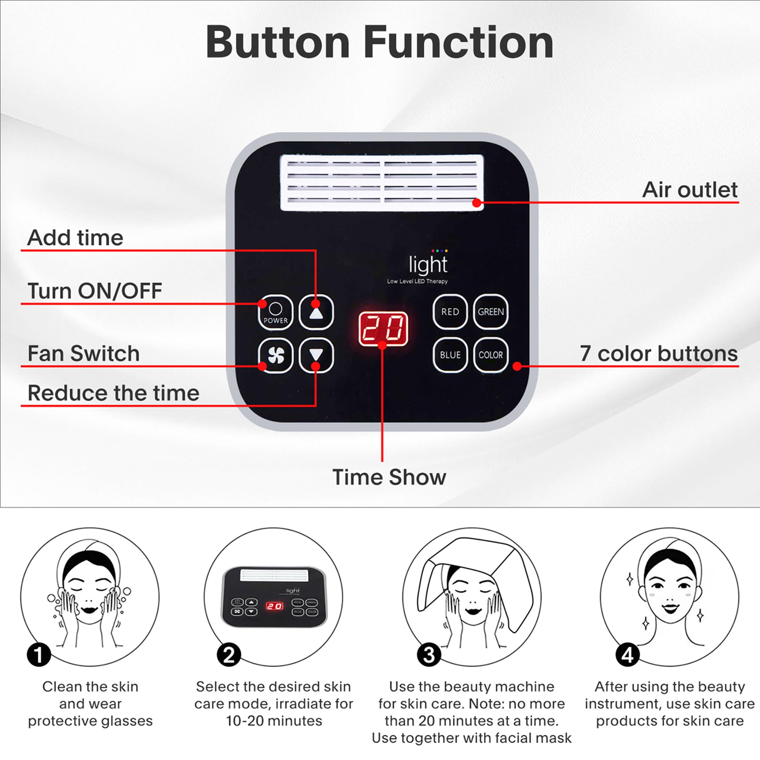 LOUDYKACA salon-level LED mask for professional-like skin care at home.