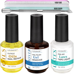 Louinstic 3in1 gel nail remover bottle enables quick removal without soaking.