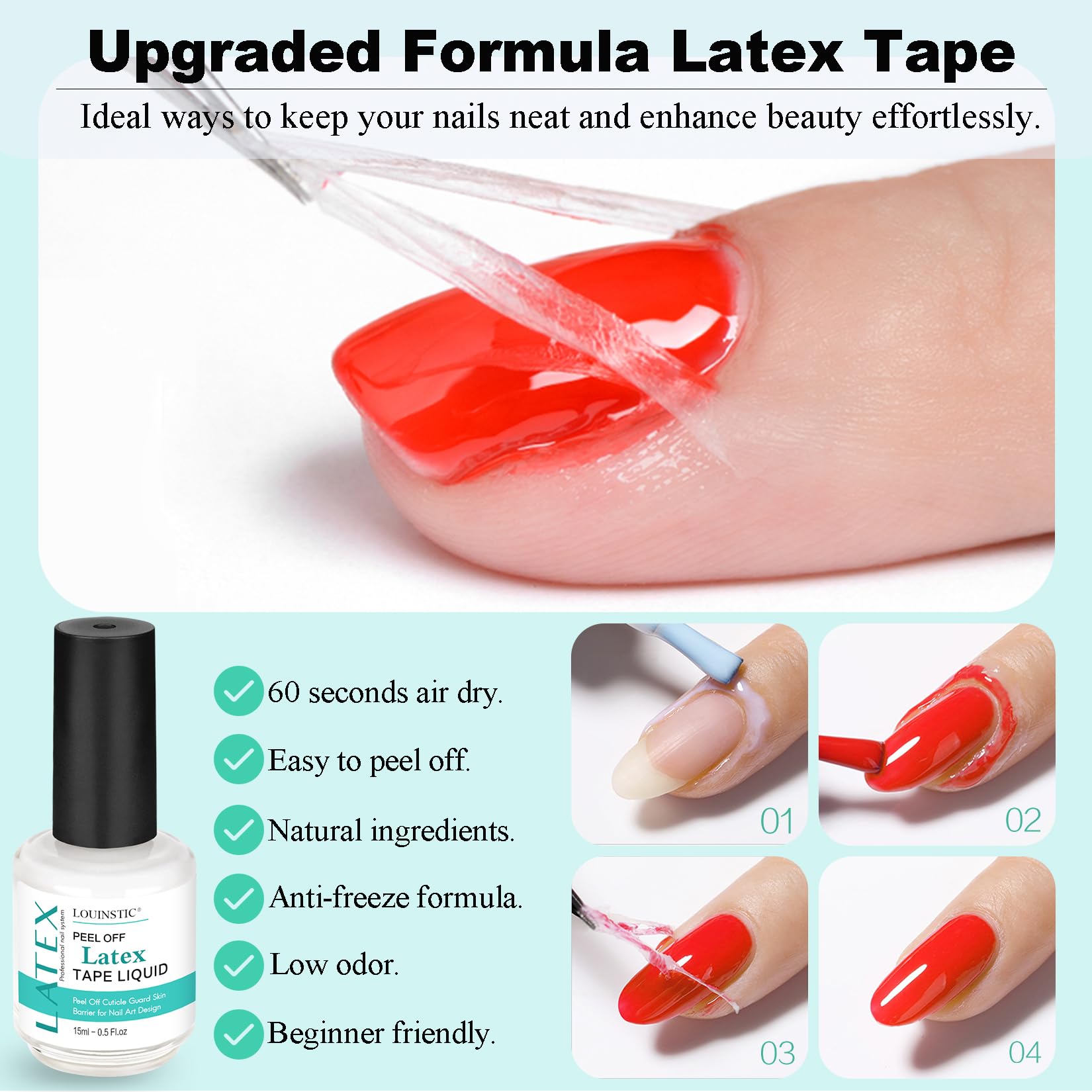 LOUINSTIC colorful cuticle pusher used during prep and application.