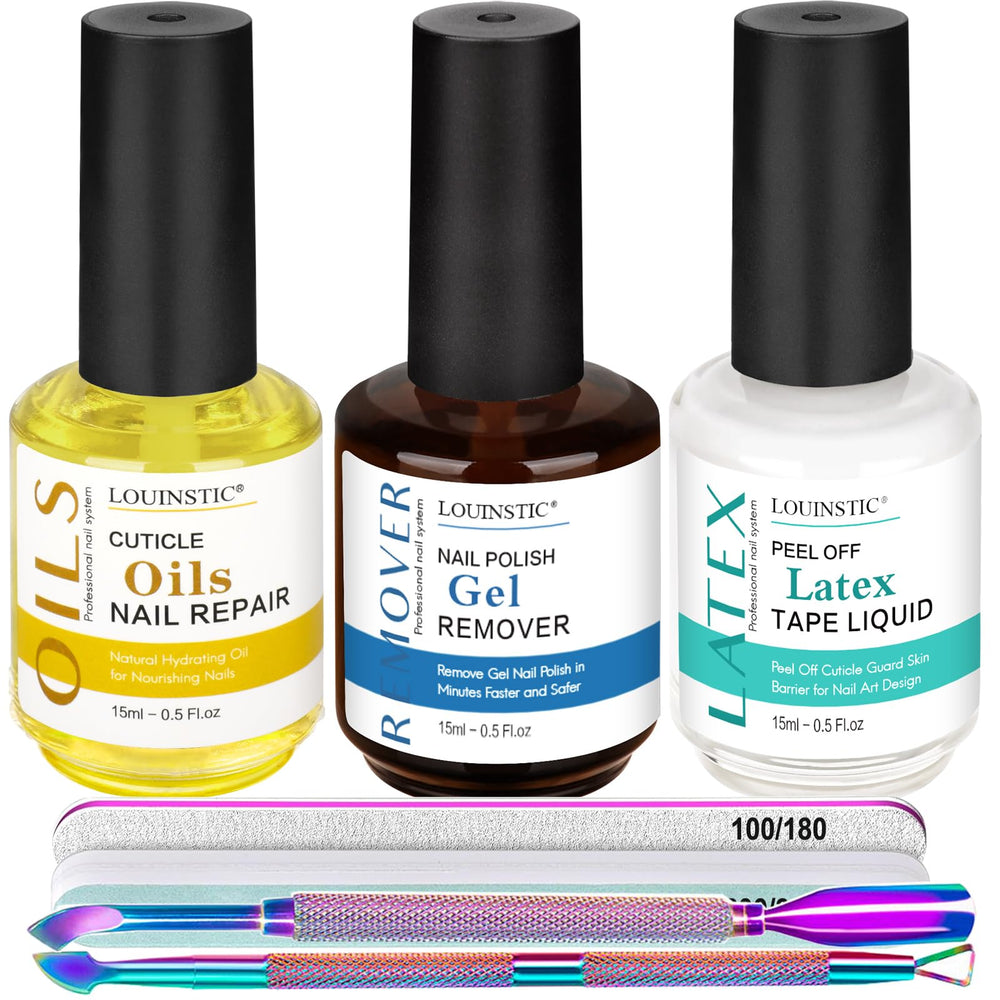 LOUINSTIC gel nail remover bottle for fast, clean polish removal.