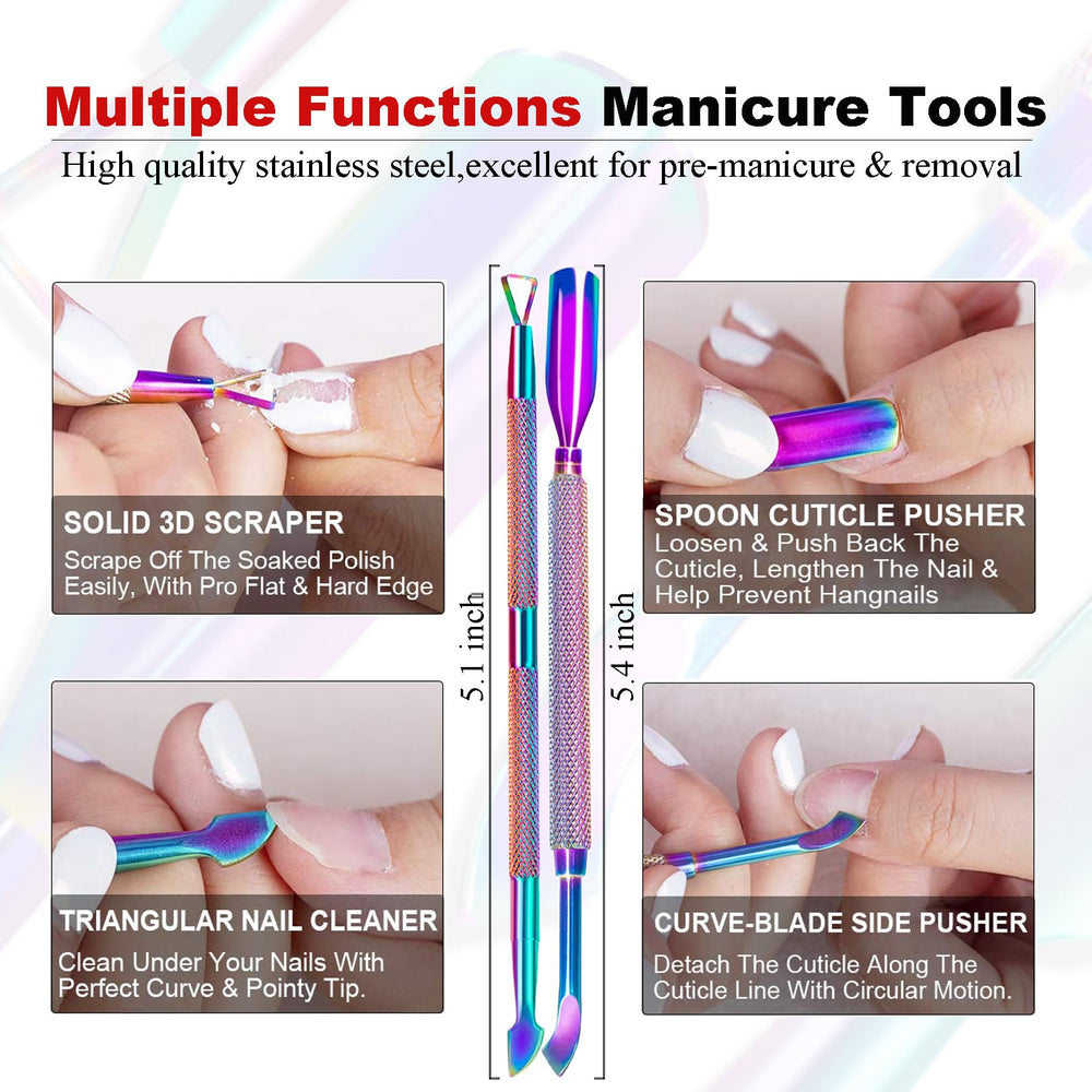 LOUINSTIC gel polish cracking action showing quick removal results.