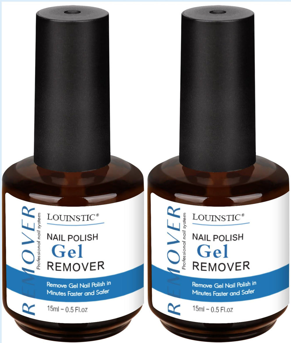 LOUINSTIC gel polish remover bottles in a two-pack for fast at-home results.
