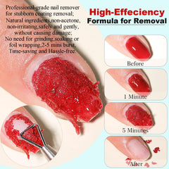 LOUINSTIC liquid latex barrier around nails protects skin during removal.