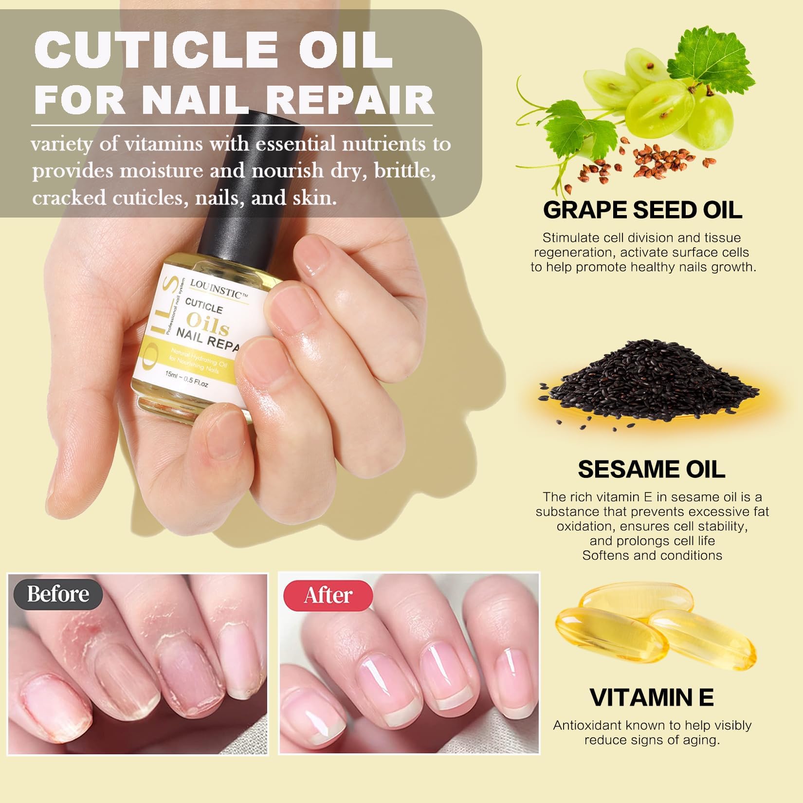 LOUINSTIC nail file included for smoothing edges after removal.