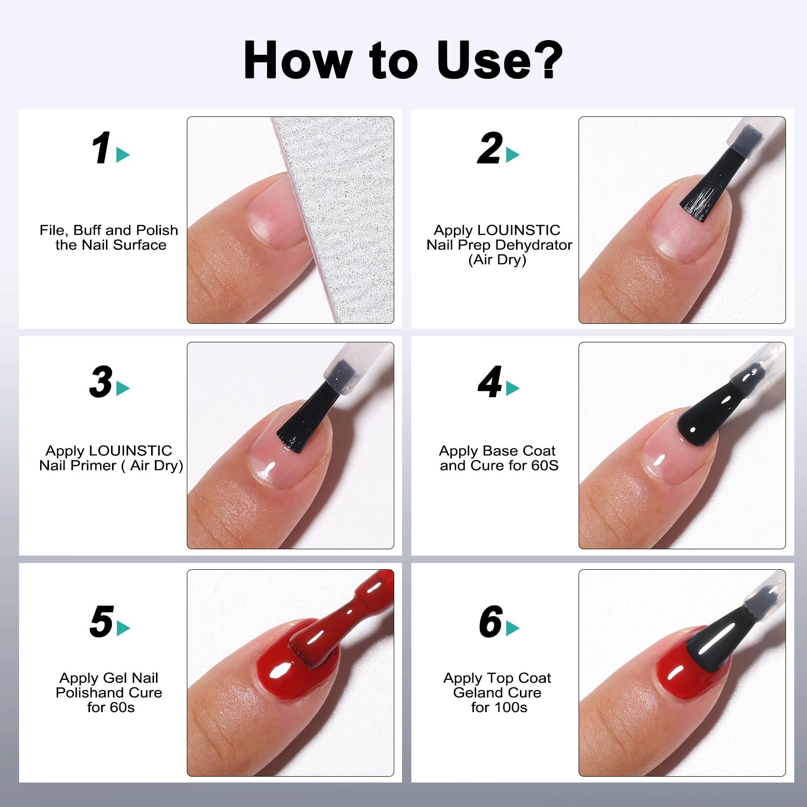 LOUINSTIC primer dries in seconds without UV light for convenience.