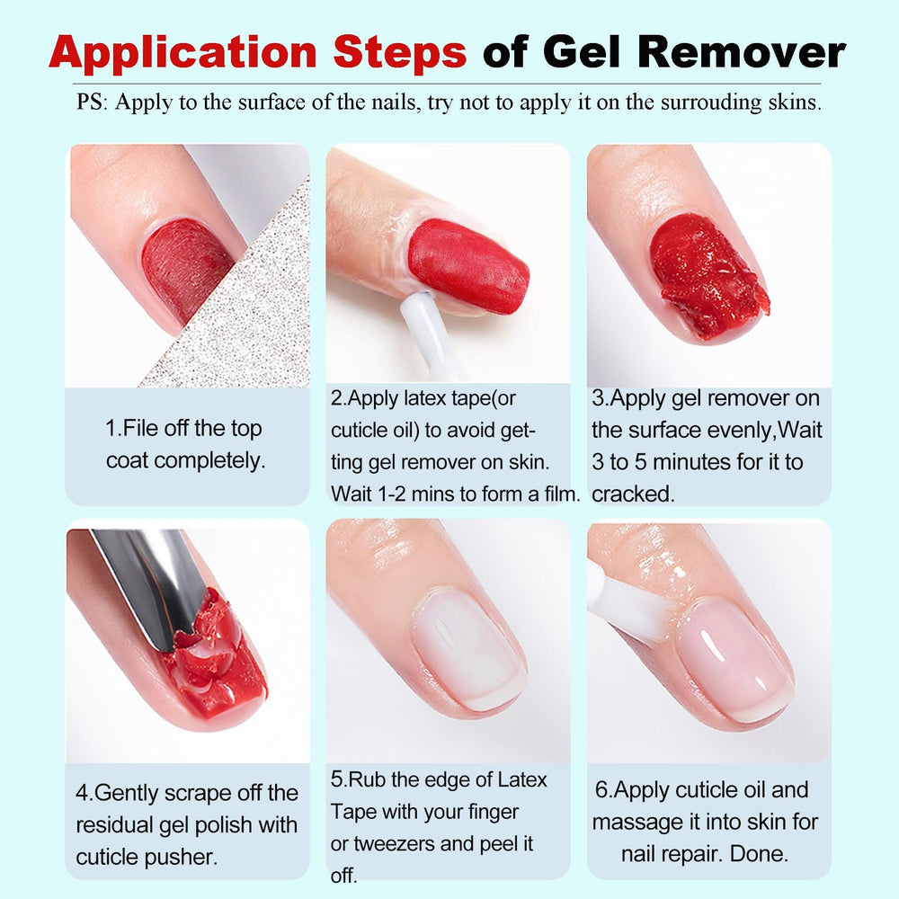 LOUINSTIC no-foil removal with latex barrier for mess-free manicure.