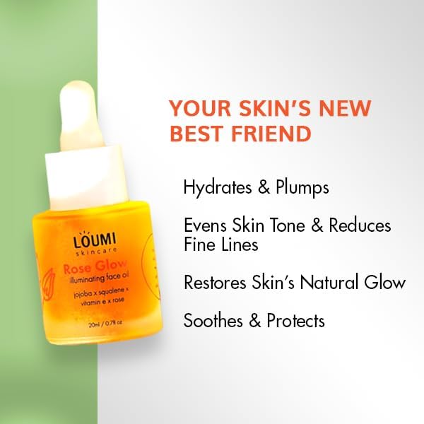 LOUMI clean beauty badge shows vegan, cruelty-free, and paraben-free formulation.