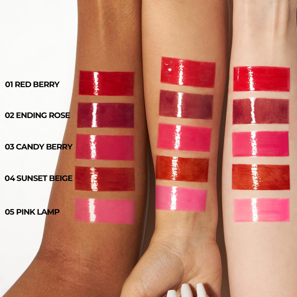 LOVB glossy-tint high-pigment finish for luminous lips and definition.