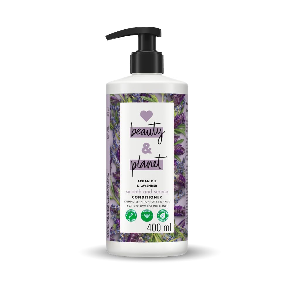 Love Beauty And Planet argan oil lavender bottle, smooths frizz