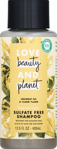 Love Beauty And Planet intensive repair shampoo pump close-up demonstrates easy dispensing.
