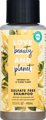 Love Beauty And Planet intensive repair shampoo pump close-up demonstrates easy dispensing.