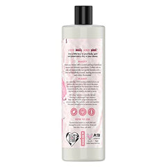 Love Beauty and Planet bottle shows rich lather from plant-based cleansers.