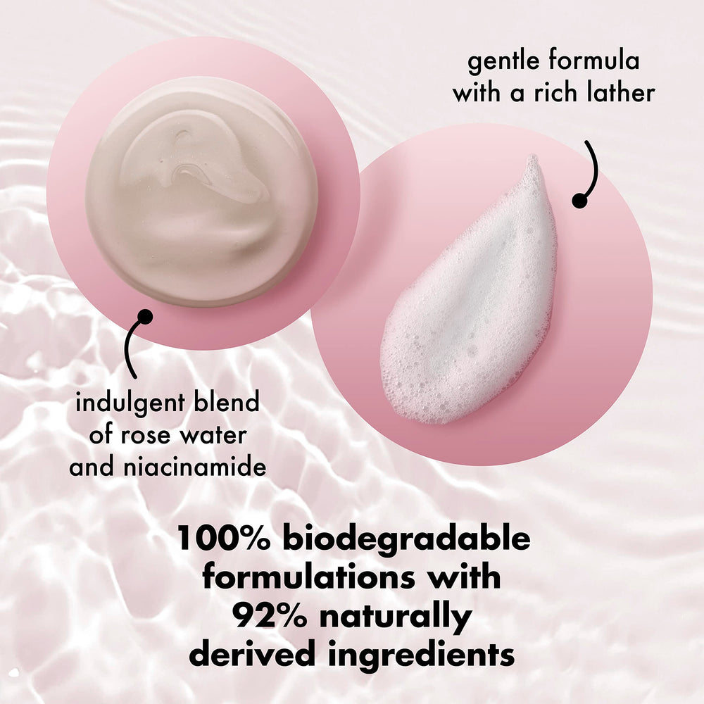 Love Beauty and Planet rose water scent enhances shower experience.