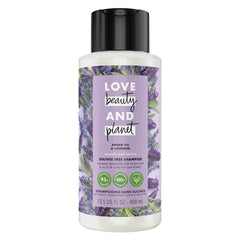 Love Beauty And Planet Smooth and Serene Argan Oil Shampoo bottle shows frizz-control features