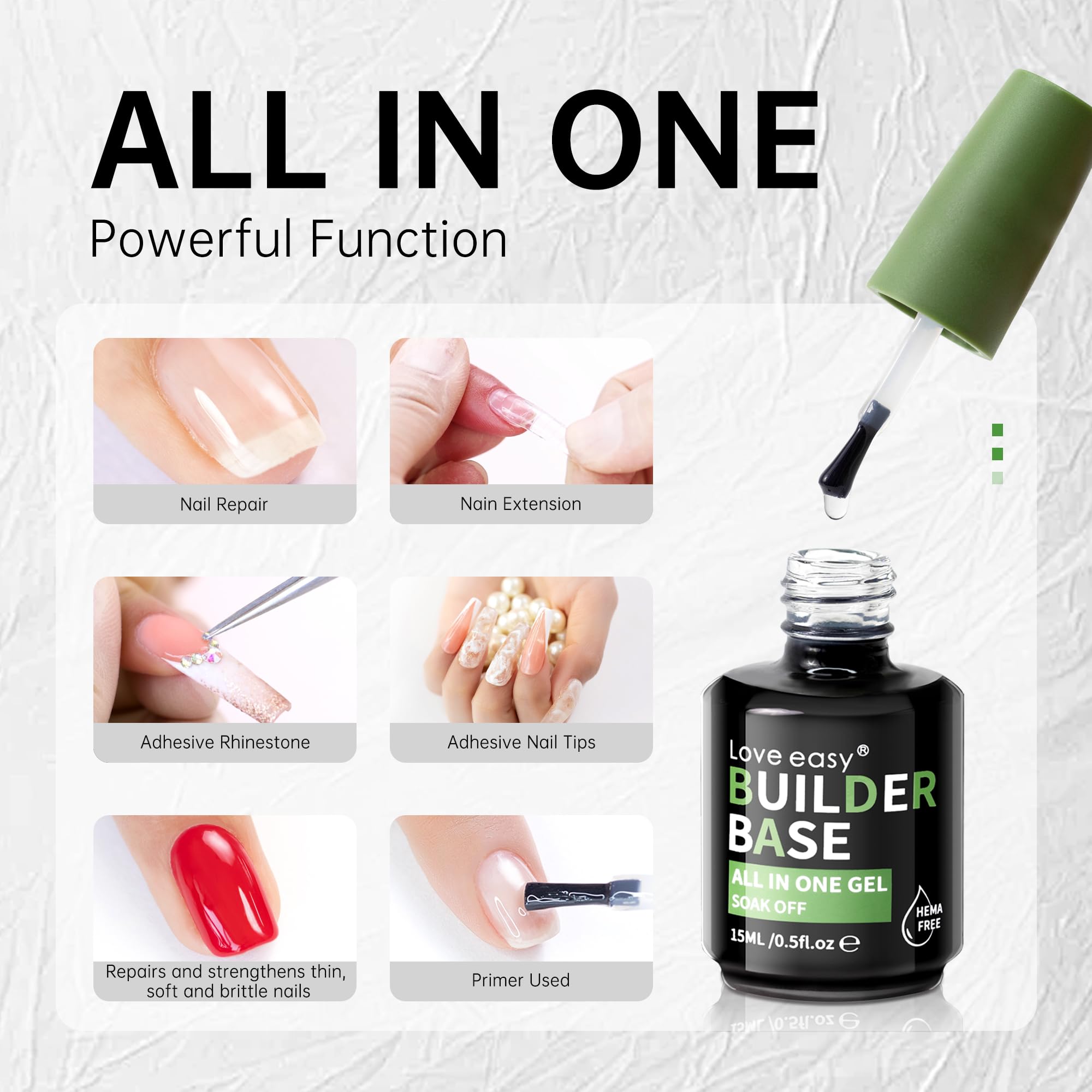 Love Easy Builder Gel provides natural nail extensions with durable, flexible performance.