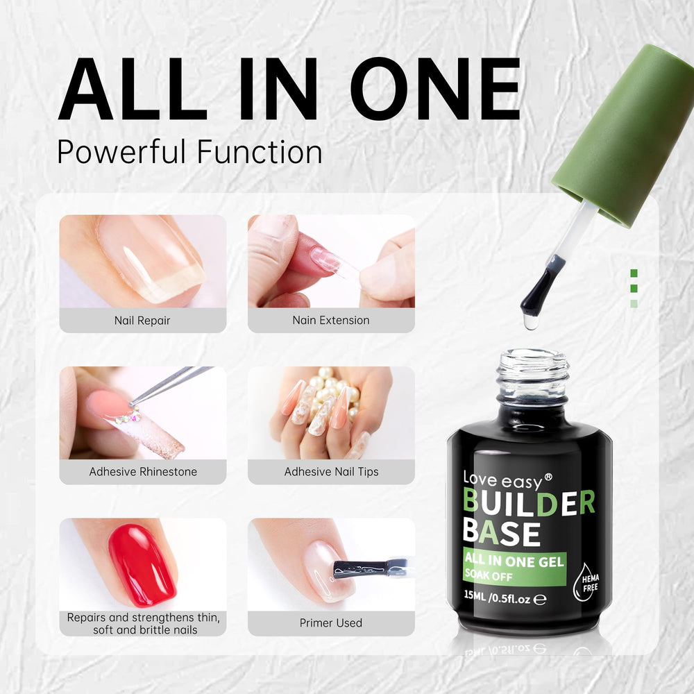 Love Easy Builder Gel provides natural nail extensions with durable, flexible performance.
