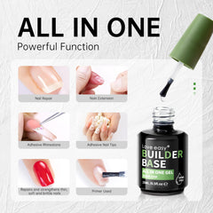 Love Easy Builder Gel provides natural nail extensions with durable, flexible performance.