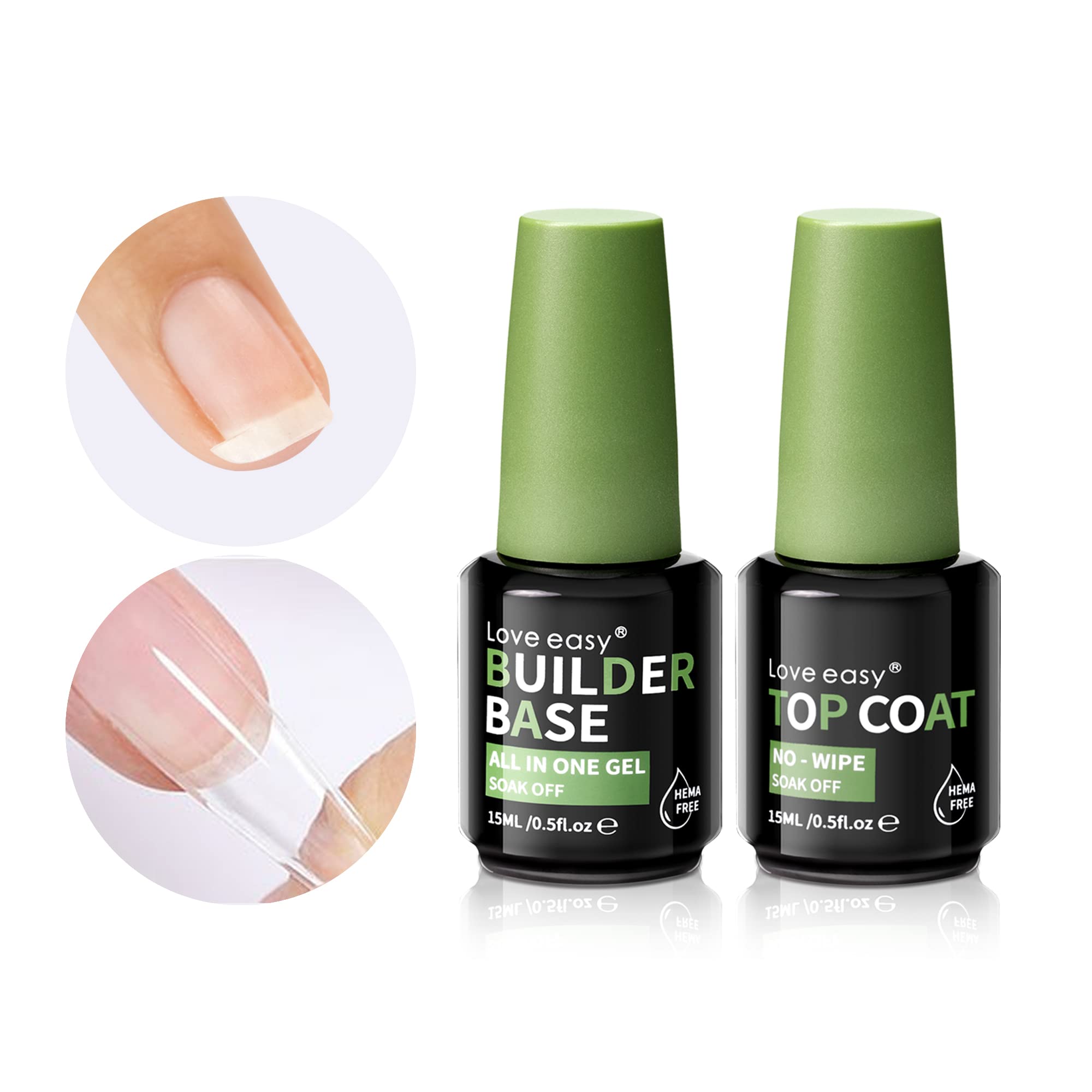 Love Easy HEMA-Free Builder Gel self-leveling for smooth ridges and flawless nail prep.