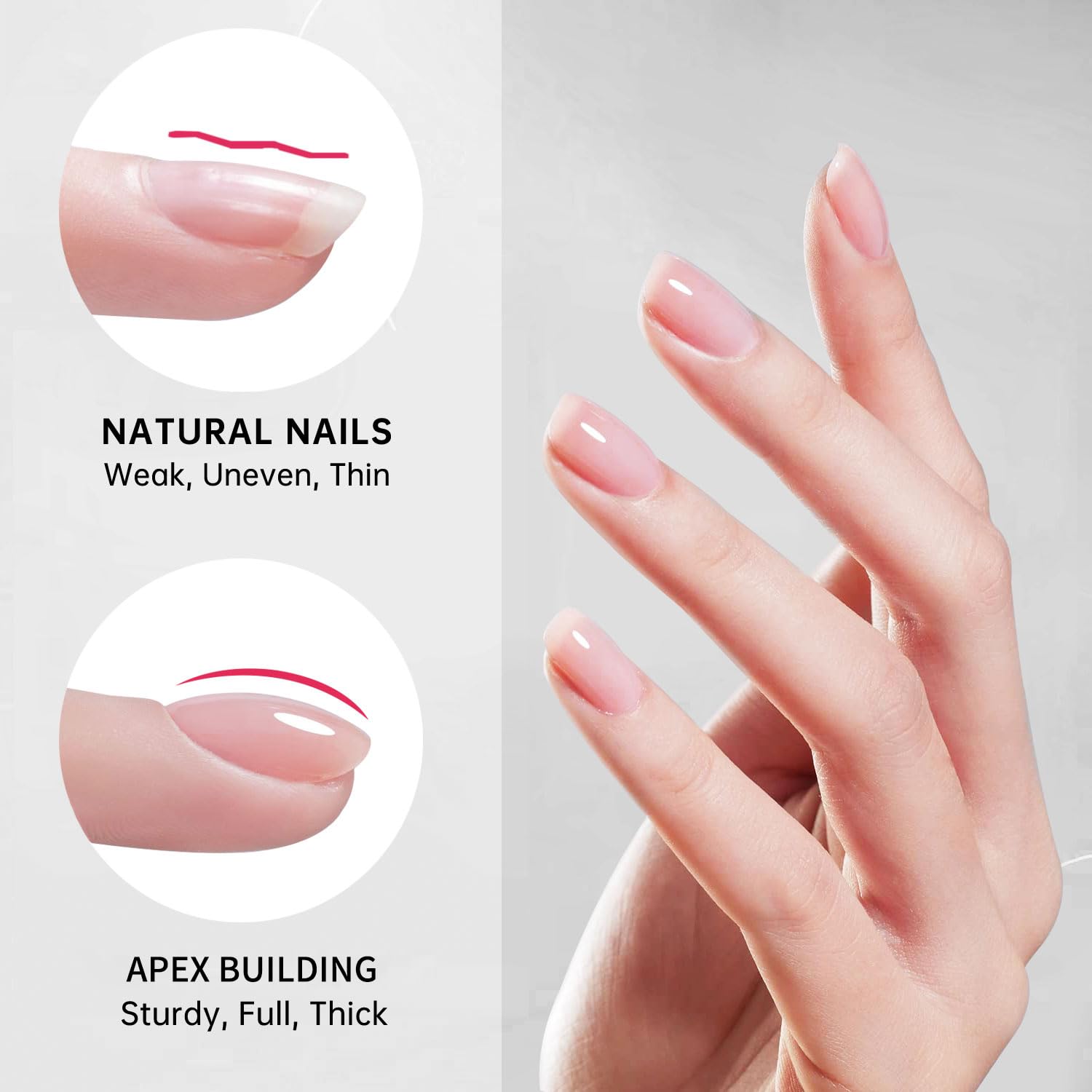 Love Easy gel used for quick nail extension and reinforcement.