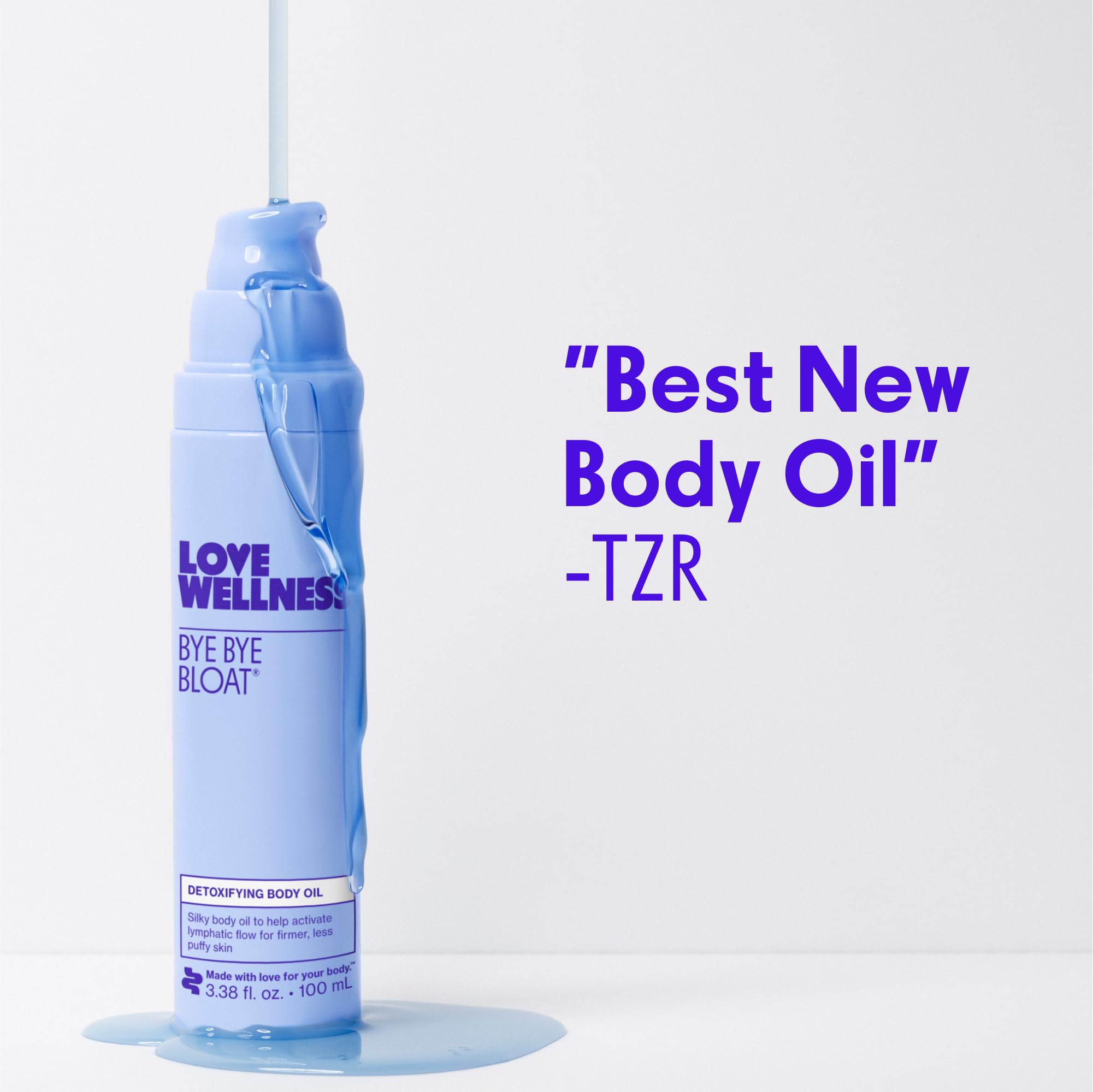 Bye Bye Bloat oil massaged onto arm for a smooth finish.