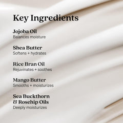 Close-up of Loved01 cream texture highlighting light, nourishing richness.