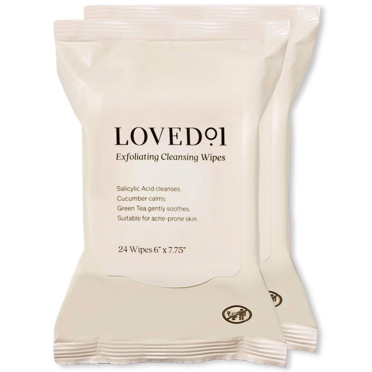Loved01 face-body cleansing wipes 48-pack for quick, refreshing cleanse on the go