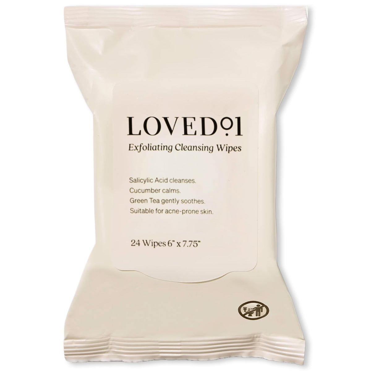 Loved01 Face and Body Cleansing Wipes pack close-up for effective cleansing on the go