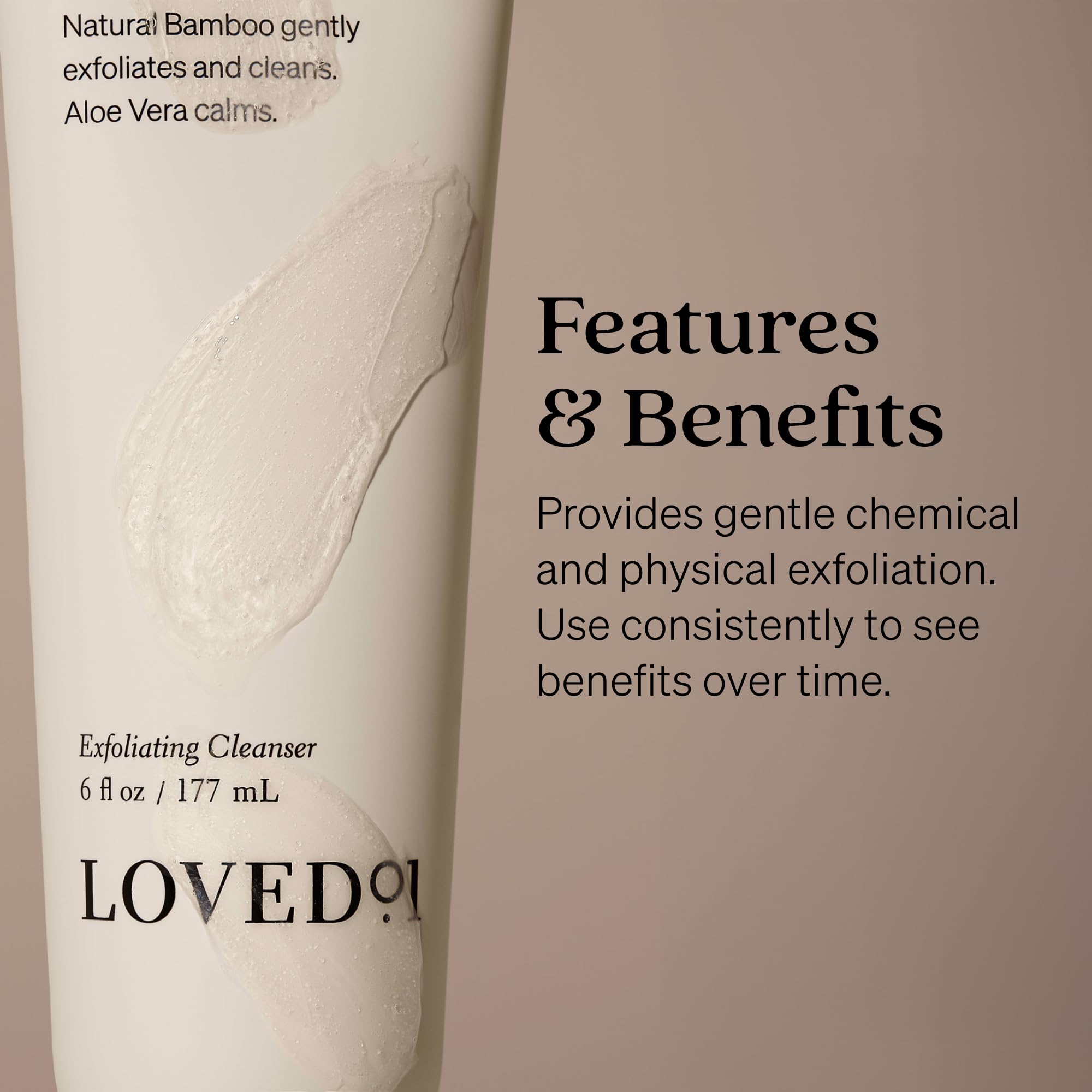 Loved01 cleanser applied to skin by hands.