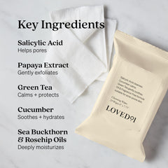 Loved01 Wipe texture close-up reveals soft damp wipe ideal for gentle cleansing