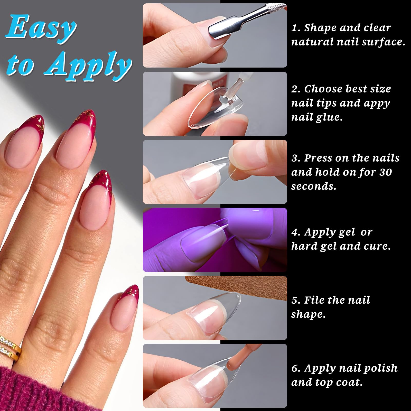 LoveOurHome 15 sizes in the 420pc set for a precise nail tip fit.